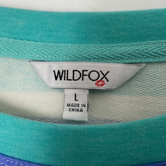 WILDFOX Long Sleeve Striped Lounge Pajama Top Size L - Picture 3 of 7